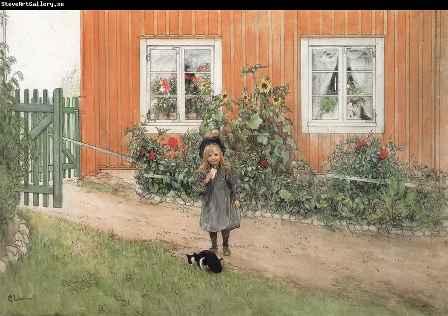 Carl Larsson Brita,a Cat and a Sandwich